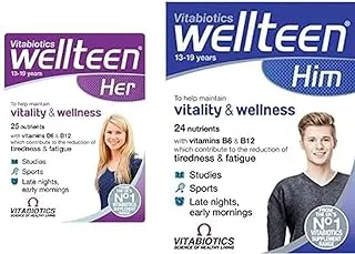 Vitabiotics Bundle: Wellteen Her 30 Tablets + Wellteen Him 30 Tablets