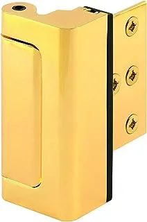 Prime-Line U 11442 Door Reinforcement Lock – Add Extra, High Security to your Home and Prevent Unauthorized Entry – 3” Stop, Aluminum Construction, Polished Brass (Single Pack)