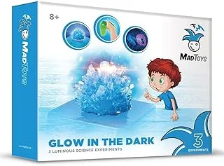 Mad Toys STEM Toy Glow in the Dark 3 Ways Luminous Science Experiment Kit with Tools and Easy to Follow Guidebook, Ideal Gift for Kids Blue, Aged 8+ Years One size, 602307