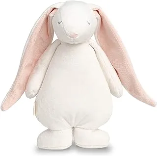 Moonie The Humming Bunny Friend - Powder | White Noise Machine Baby Night Light | Sleeping Aid Suitable from Birth | Soothing Sound Comforter with Cry Sensor | Machine Washable