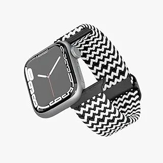 Levelo Crisben Nylon Watch Strap Compatible With Apple Watch Ultra Series 8 Smart Watches 22MM Connector Port 49/45/44/42MM Replacement, Adjustment, Wristband (Black/White)