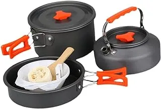 Camping Cookware, Camping Pot Set Non Stick Aluminum Alloy Folding Handle Light for Outdoor