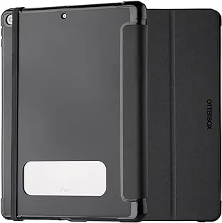 حافظة OtterBox React Folio لجهاز iPad مقاس 10.2 بوصة (الجيل الثامن 2020 / الجيل التاسع 2021)، مقاومة للصدمات والسقوط، حافظة حماية رفيعة للغاية، تم اختبارها وفقًا للمعايير العسكرية، أسود