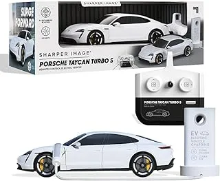 Sharper Image Officially Licensed Porsche Taycan Turbo S Remote Control Electric Car, Working LED Lights & USB-C Charging Station Ideal Gift for Kids 6+ Years Collectible RC Toys