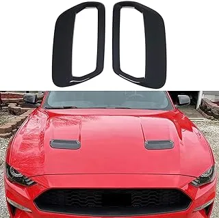 Kolya Glossy Black Exterior Hood Vent Air Outlet Cover Trim for Ford Mustang Accessories 2018 2019 2020 2021 2022 (Not for Shelby Model)