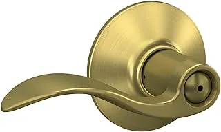 Schlage F40 ACC 608 Accent Door Lever, Bed & Bath Privacy Lock, Satin Brass