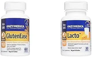 Enzymedica Bundle : Enzymedica Glutanease 60 Capsules + Enzymedica Lacto 30 Capsules