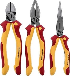 Wiha 32981 Insulated Industrial Pliers/Cutters Set, 3-Piece