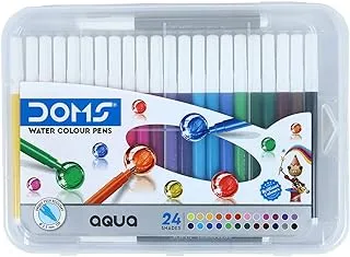 Doms Aqua Non-Toxic Watercolour Sketch Pen Set with Plastic Case (24 Assorted Shades)