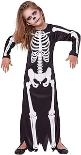 Mad Toys Skeleton Dress Kids Halloween Cosplay Dress-Up Roleplay Spooky Theme Party Trick or Treat Costume, Small 3-4 Years