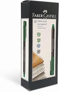 Faber-Castell Multimark overhead marker permanent, F, Green 10pcs, Waterproof universal marker