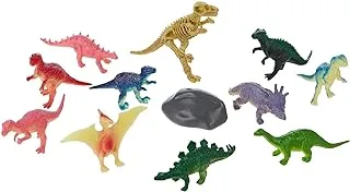 Delux Base Dinosaurs Cubitubes Small Jurassic Playset for Kids 11-Piece Set, Multicolor