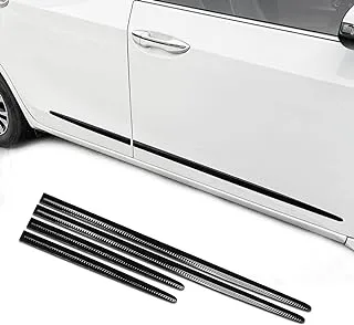 XmuxHai 4PCS Dent Prevent Car Door Protector,Door Molding Trim Kit Strips,Universal Door Protector Automotive Molding Trim,Prevents Dents Scratches,Bright Black