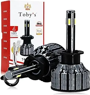 Toby's Tobys T4 MAX H1 LED Headlight Bulbs 6500K Super Bright LED Bulb High Low Beam Halogen Replacement LED Headlights Conversion Kit, 2 Pack