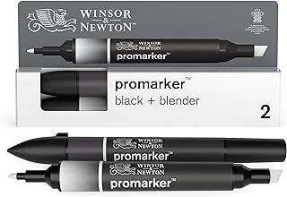 مجموعة Winsor & Newton ProMarker، عدد 2، أسود + خلاط