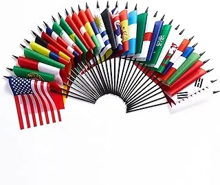 BPA 2022 Qatar Soccer World Cup Desk Flag Small Mini 32 Countries Table Flags With Stand Base Decorations