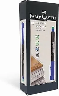 Faber-Castell Multimark overhead marker permanent, F, Blue 10pcs, Waterproof universal marker