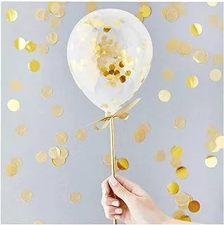 Various Brands Gold Mini Confetti Balloon Wands 5-Pieces