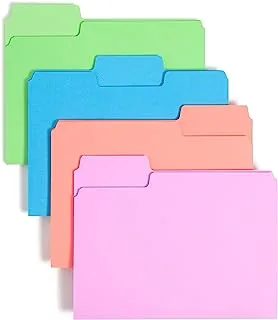 Smead SuperTab File Folder, Oversized 1/3-Cut Tab, Letter Size, Assorted Bright Colors, 24 per Pack (11957)