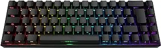 Deltaco DK440R 65% Wireless RGB Gaming Keyboard, Kailh Red Switches, N-Key Rollover, UK Layout, Front Lasered Keycaps, Up to 100h Battery Life, Black Gaming Keyboard