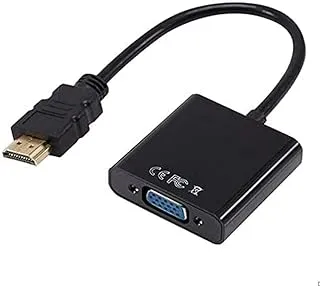 انقر للشراء أسود HDMI إلى VGA، محول HDMI إلى VGA مطلي بالذهب (ذكر إلى أنثى) للكمبيوتر، سطح المكتب، الكمبيوتر المحمول، الكمبيوتر الشخصي، الشاشة، جهاز العرض، HDTV