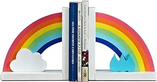 BPA Book Stoppers Personality Rainbow Wood Book Stand Decoration Bookcase Study Cute Bookend Creative Book End Bookend Children'S Room Household Decoration BookendA