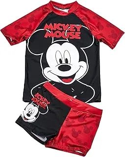 Disney 2S20815-10/11Y Boy's Swimwear 2-Pieces, 10/11 Year Size, Red/Black