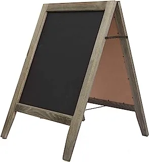 BPA Rustic Vintaged Wooden Freestanding A-Frame Double-Sided Chalkboard Sign/Sturdy Sidewalk Sign Sandwich Board/Outdoor A Frame Chalk Board for Weddings & More!