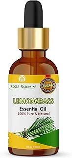 Jadole Naturals Lemongrass Essential Oil - 30 ml | Improves Hair Growth, Skin, Face & Nail Health, Diffuser, Aromatherapy, Humidifier, Enhance Mood & Relaxation, Reduce Stress | 100% Natural & Pure