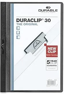 Durable Clip Folder Duraclip (Original 30, Rigid Film, Up To 30 Sheets A4) 5 Pieces, Black, 222701