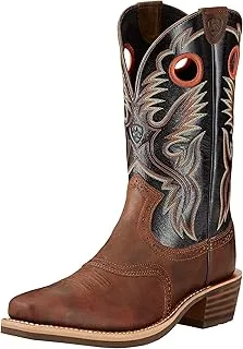 ARIAT Heritage Roughstock Wide Square Toe Western Boots - Men’s Leather Cowboy Western Boot