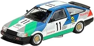 Inno64 1/64 Scale Toyota Corolla AE86 Levin 19853 11 Trampio Car Dicast Model, Blue/White