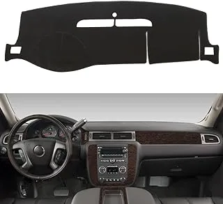 غطاء لوحة أجهزة القياس HanLanKa لسيارة Chevychevrolet Suburban/Tahoe 2007-2014،Chevrolet Avalanche Silverado 1500 LTZ 2007-2013،GMC Yukon 2007-2014 Dash Cover Mat (سجادة ممتازة، أسود)