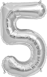 بالونار رقم 5 بالون فويل فضي 48 25 بوصة/65 سم