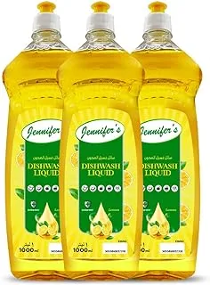 Jennifer's Diswash Liquid 1L Lemon (Pack of 3)