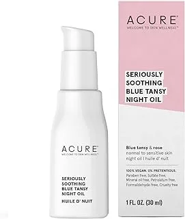 Acure Seriously Soothing Tansy Night Rose Oil 100 Vegan For Dry To Sensitive Skin, blue, Unscented, 1 Fl Oz