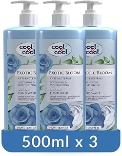 Cool & Cool Exotic Bloom - 500Ml(Pack of 3) - Anti-Bacterial,Skin-Softening & Moisturizing Liquid Hand Wash 1.5 Liters