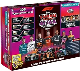 لعبة بطاقات التداول والتحصيل Topps India F1 Turbo Attax 2022 (حزمة بونانزا)