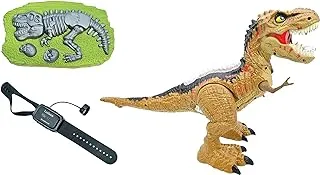 Lexibook - RC Tyrannosaurus Control, Realistic dinosaur, Articulated movements, Roars, Smoke spitting, Light effects, Rechargeable, Fossil and hand-held remote controls included, DINO02