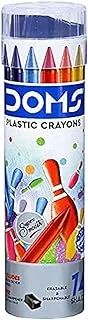 Doms Non-Toxic Super Smooth Plastic Crayons in Round Tin Box (14 Shades x 4 Set)