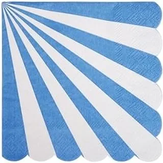 Meri Meri Striped Napkin 20-Pieces, Large, Blue