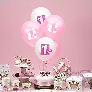 Neviti First Birthday Balloons, Pink