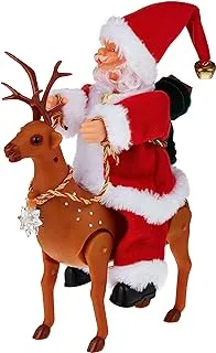 Christmas Riding Deer Toy Figure, 10-Inch Size