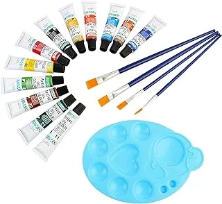 OIL COLOUR SET 12MLX12CLR WITH 4 ARTIST BRUSHES & 1 PLASTIC PALETTE