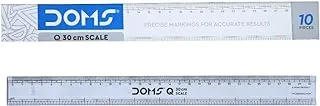 DOMS Q Series 30cm Transparent Scale (Pack of 10)