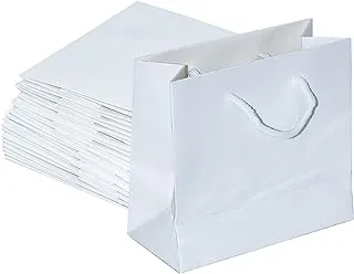 Paper Gift Bags 12 Pieces Set, Eco-friendly Paper Bags, With Handles Bulk, Paper Bags, Shopping Bags, Kraft Bags, Retail Bags, Party Bags 15x14x7Cm, Color White