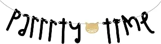 Party Deco Cat Parrrty Time Banner