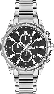 Lee Cooper Men's Quartz Movement Watch, Multi Function Display and Metal Strap - LC07490.350, Silver