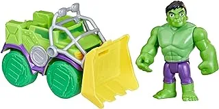 Marvel Spidey and His Amazing Friends Hulk Smash Truck Set, Action Figure with Vehicle and Accessory, Marvel Toys, Preschool Toys, Super Hero Toys