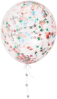 Meri Meri Christmas Star Confetti Balloon Kit 8-Piece Set, 18 Inches Size, Multicolor